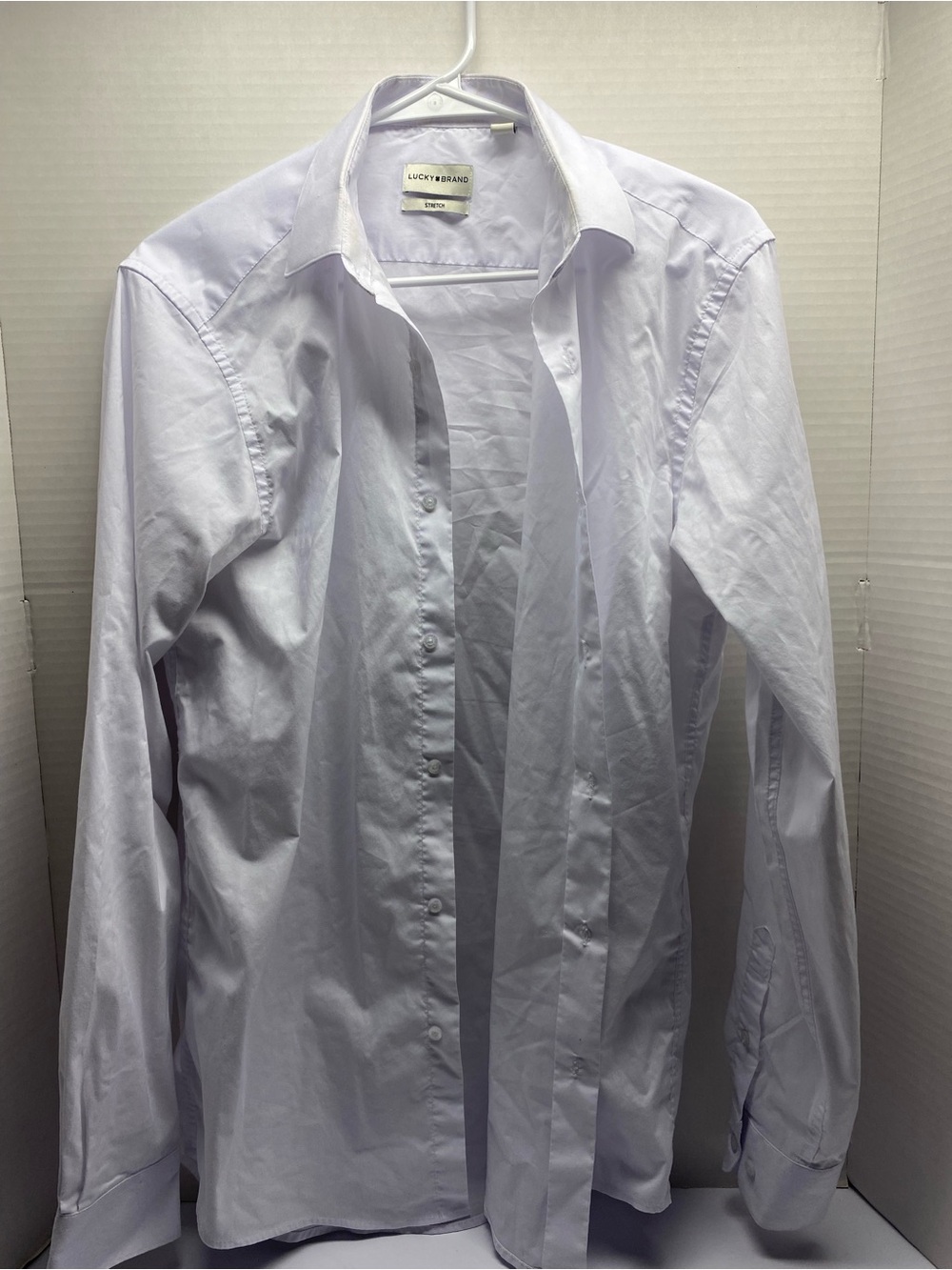 Lucky Brand Men’s Light White Dress Shirt - Spread Collar